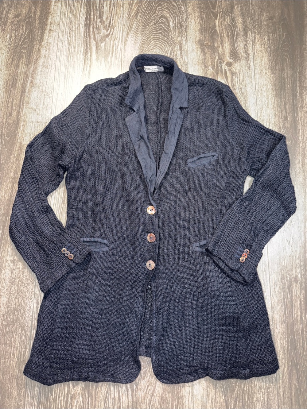Stella & Bianca Navy Knit Blazer Jacket Women’s Large